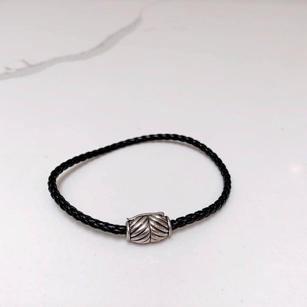 David Yurman Woven Bracelet with Silver Clasp